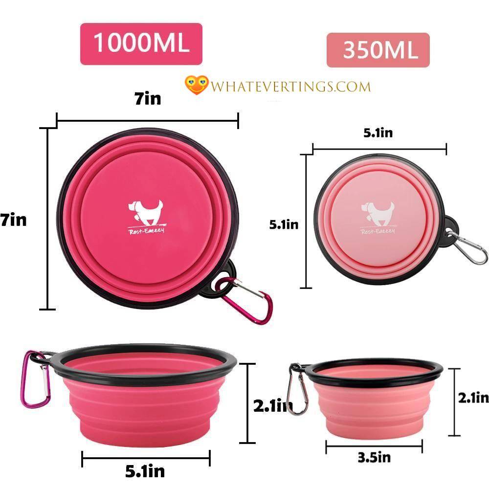 Collapsible Dog Bowls Pet Stuff Color : black|pink|blue|green|navy|grey|red|yellow|purple|rose red 