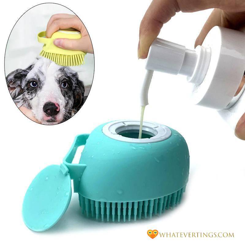 Dog Brush Massager/ Cleaner Pet Stuff Color : Square Blue|Square Yellow|Square Pink|Heart-shaped Blue|Heart-shaped Yellow|Heart-shaped Pink 