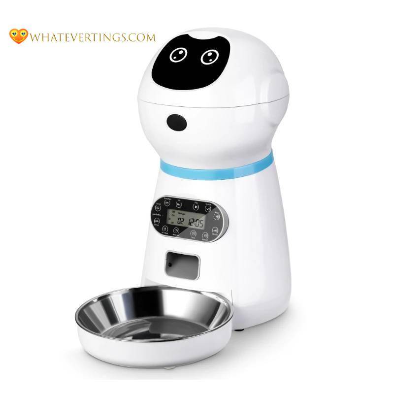 Smart Automatic Pet Feeder With Voice Record Pet Stuff Color : Robot pet feeder|7 Case pet Feeder 