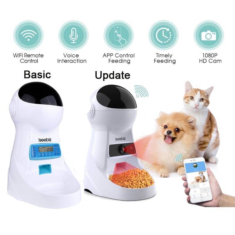 Automatic Pet Feeder with Voice Recording Pet Stuff Type : LCD Pet Feeder|Wifi Pet Feeder|Camera Pet Feeder|Button Pet Feeder|Touch Type 4L WH|Touch Type 4L BK 