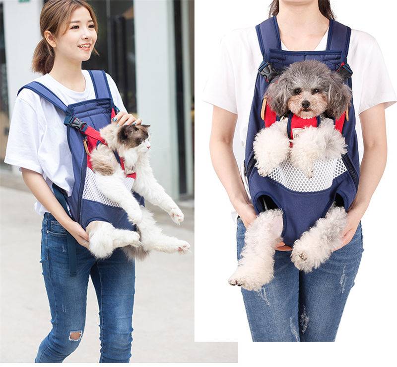 Pets Striped Canvas Carrier Backpack Pet Stuff Color : Red-Blue|Red-Blue Stripe|Green-Blue|Gray 