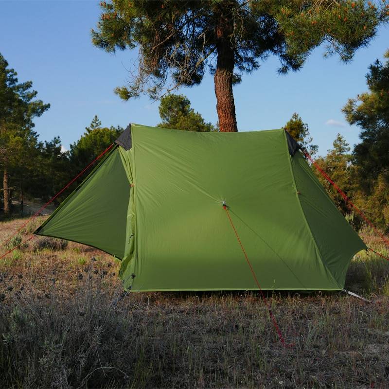 Ultralight Double Layer Tent Outdoors Color : Khaki|Gray|Green 
